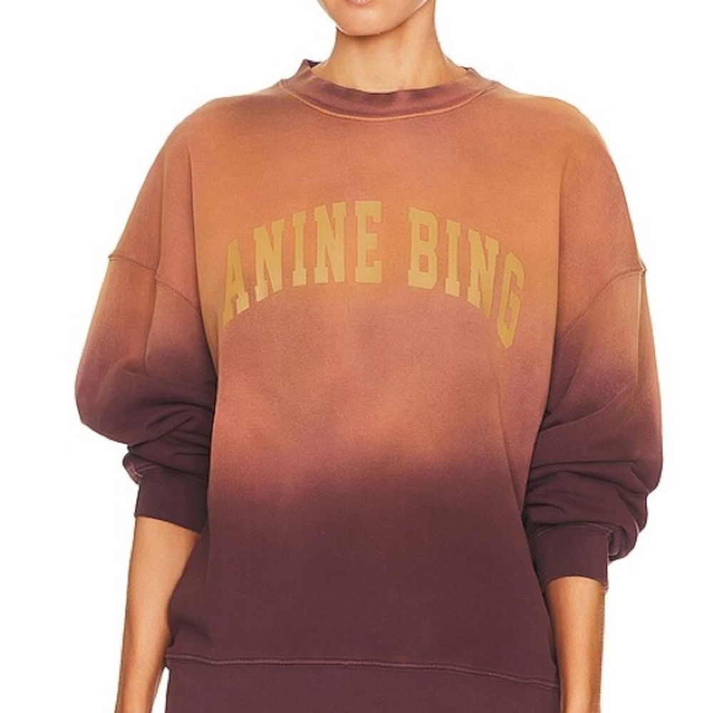 Anine Bing Harvey Sweatshirt in Washed Faded Burgundy
